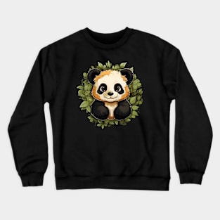 Panda's Leafy Haven Crewneck Sweatshirt